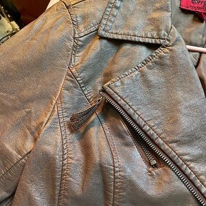 Brown leather jacket - Size L